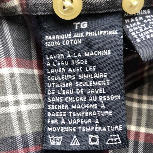 Nautica Plaid Button-Down Shirt XL Navy Blue Work or Casual Excellent Condition - Picture 11 of 12